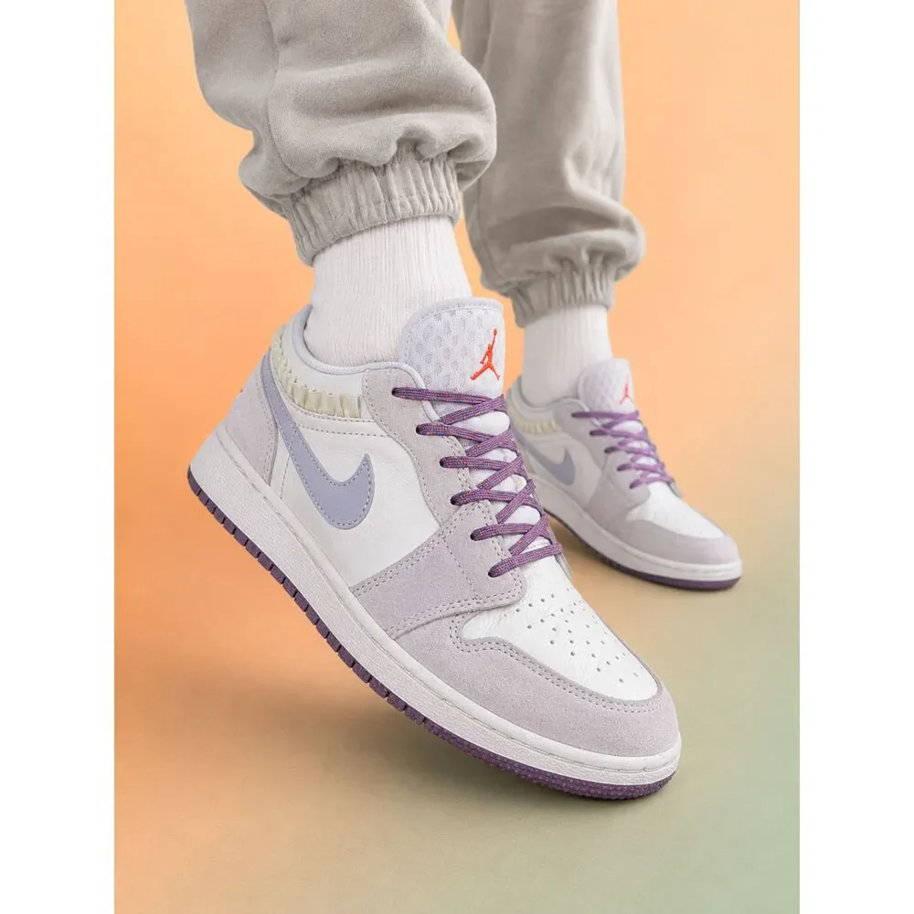 Nike Air Jordan 1 Low SE GS Legend Light Brown Purple FQ8094-100 Youth Size 5Y